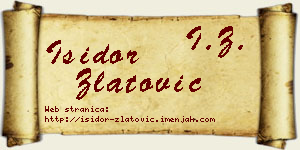 Isidor Zlatović vizit kartica